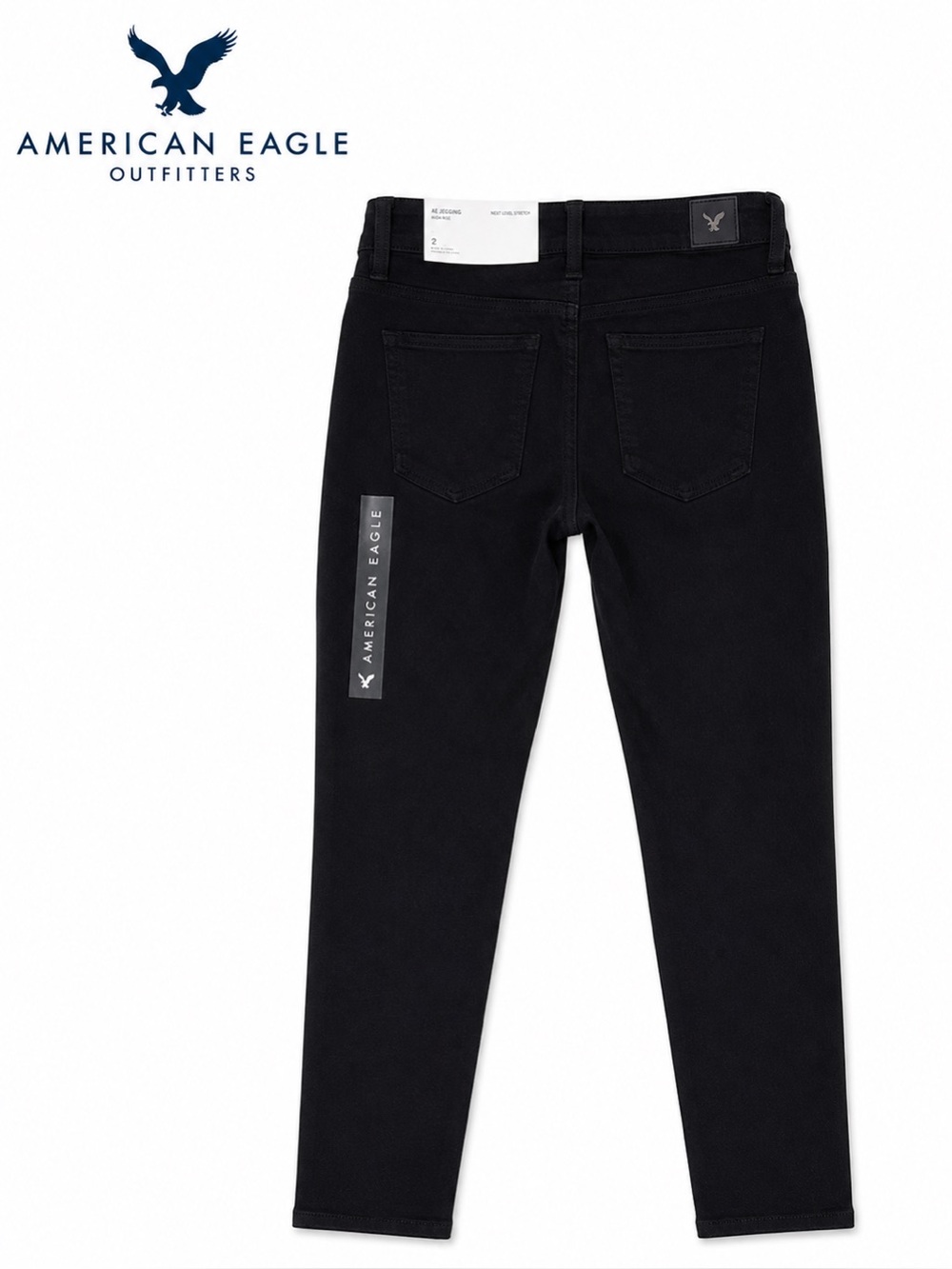 NWT American Eagle Next Level Stretch High Rise Jegging Black Size 2 Short